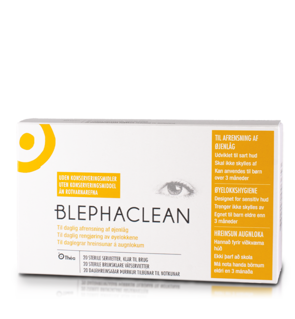 Blephaclean er steriele rensesevietter til området omkring øjnene, giver fugt og blød hud - Øjensynlig