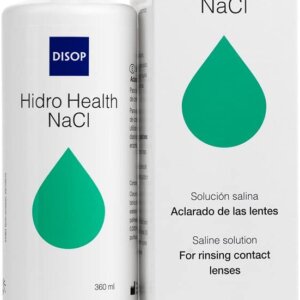 Hidro Health NaCl, Saline solution til skylning af alle typer kontaktlinser. Saltvandsopløsningen er IKKE til obvaring af linser - Øjensynlig